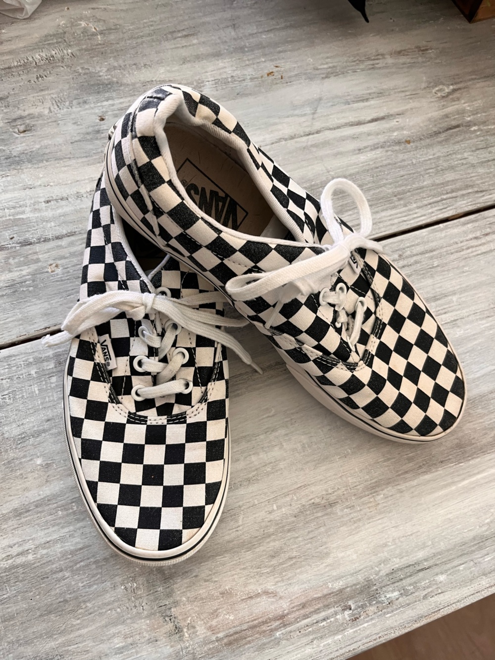 Vans Checkerboard Canvas lSneakers in Black and White